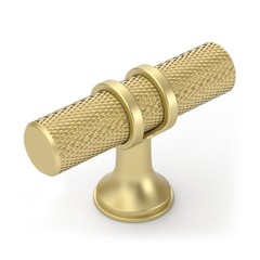 10 PCS Brushed Gold Cabinet Knobs 2 Inch Length Single Hole T Bar Pulls
