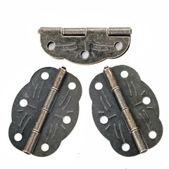 40 Pack Small Oil Rubbed Brass Hinges for Wooden Jewelry Box with Screws