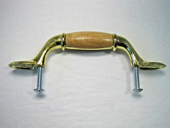 Belwith Polished Brass & Oak 3″ Centers 27 Cabinet Drawer Pull Hardware NEW