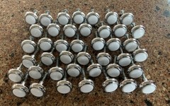 Polished Chrome/ White Cabinet/ Drawer Knobs (Lot of 42)