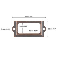 Metal Label Holders, 70x33mm 60pcs File Name Card Tag Label Frame, Copper Tone