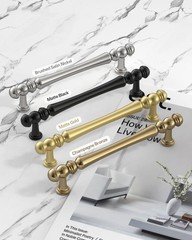 10 Pack 7.5″(192mm) Hole Center Matte Gold Kitchen Cabinet Handles, Brushed G…