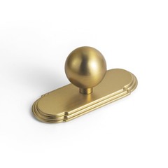 6 PCS 1.0 Inch Brushed Gold Cabinet Knob With Backplate Zinc Alloy