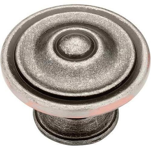 (5 Pack) 1-3/8 inch Two Tone Knob Antique Copper and Nickel