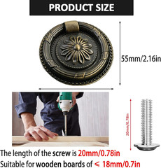 Jinyuanchao Drop Ring Handles Dresser Ring Pull Brass Oil-Rubbed Bronze