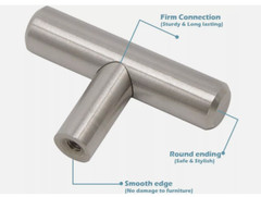 10Pcs Cabinet Knob Satin Nickel Brushed Nickel T Bar Kitchen Cabinet Handles