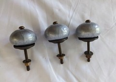 Silver Gray Round Knobs Pulls Iridescent Swirl Vintage Inspired Metal Center 3