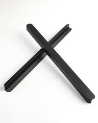 5 PCS Matte Black Pulls Cabinets Modern Closet Door 12.6 Inch Hole Center