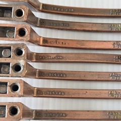 Lot of 7 Vtg Amerock Hardware Pulls Copper Color Metal Ribbed 3″ Center 1960’s
