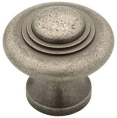 (5 Pack) 1-1/3 inch Avante Knob Tumbled Pewter