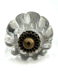 Scalloped Glass Metal Knob Cabinet Handles Furniture Hardware Cupboard Drawer