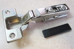 GRASS Cabinet Hinges, 1006-30, Self-Close Spring, Clip-On (w/Black Screw Covers)