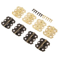 4/12pcs Antique Hinges &Screws For Cabinet Cupboard Closet Door Box Case 2 Color