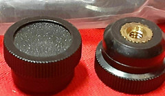 6 new Carr Lane Black Plastic KNOB 3/4″ across top 8/32 screw brass insert 5w6