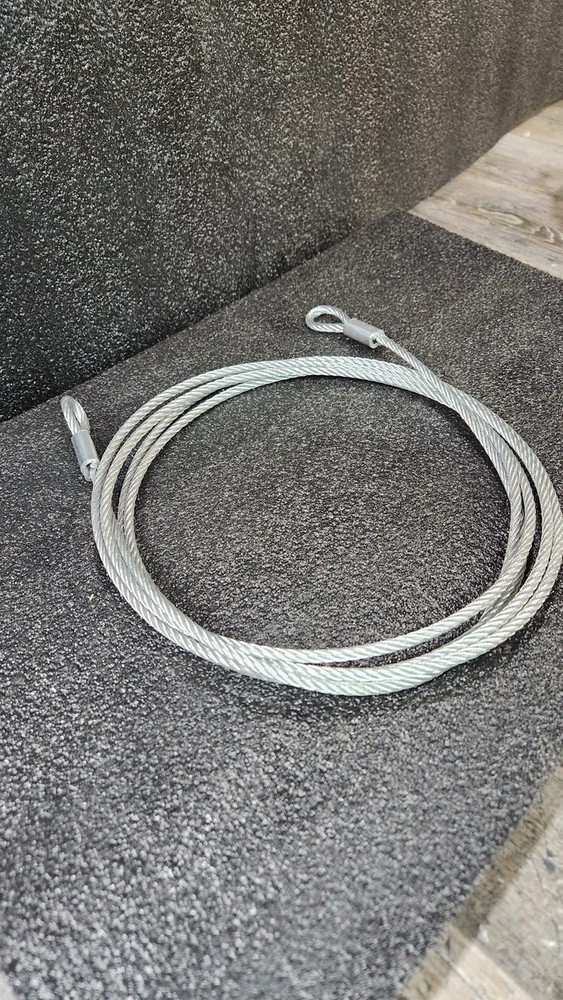 17ft Galvanized Wire Rope with Loop on 2 Sides, 1/8.in Thick
