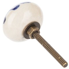 6: Antique Blue white Porcelain Ceramic Floral Drawer Cabinet Knobs Pulls 1.25″
