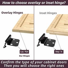 Kitchen Door Cabinet Hinges Self Closing Face Mount Cupboard Overlay w/ Screws
