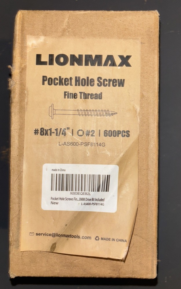 LIONMAX Pocket Hole Screws 1-1/4 Inch, 600 PCS Interior Pocket Screw #8 x 1-1…