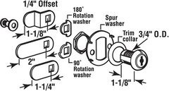 Versatile U 9945 Lock for Drawers & Cabinets – Easy Install, 1-1/8 In. Length