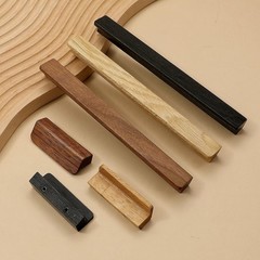 Evionlin 6 pcs Oak Wood Cabinet Door Handle 2.75 in Antique Style