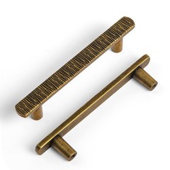 3-3/4 Inch 96mm Hole Centers Zinc Alloy Cabinet Handles Antique Brass Pulls 6 PK