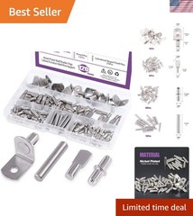 Shelf Pins Kit – 120 Nickel Plated Peags for Home & Furniture, 4 Styles