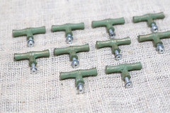 10 Bamboo Pulls T Handles Drawer Knobs Cabinet Pulls CAST IRON Hardware Small