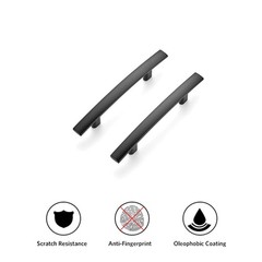 30 Pack | 5-3/16” Curved Cabinet Pulls Matte Black Kitchen Drawer Pulls Arch…