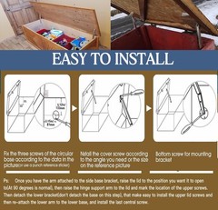 100N Heavy Duty Soft Close Lid Support Hinge, Chest Hinge Heavy Lid Hinges fo…