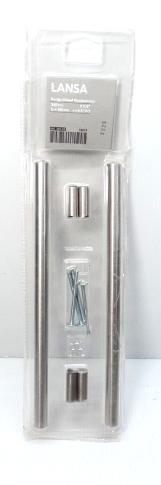 Ikea LANSA Stainless Steel Kitchen Cabinet Drawer Pull 9-5/8″ 601.387.59, 2 Pack