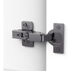 Chibery 7 Pack Frameless Half Overlay Soft Close Concealed Hinges,Black Titanium