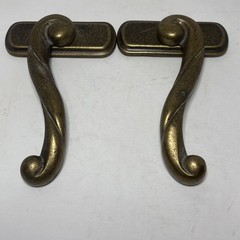 Vintage Heavy Bronze Door Pull Handles Pair Architectural Salvage 4 Lbs