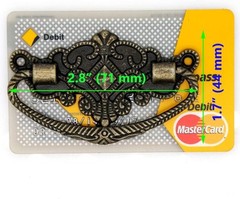 4 PCs Vintage Antique Brass Bail Pull Handle for Wooden Medium,