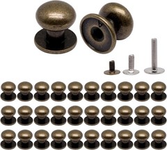 32 Pcs Mini Drawer Pulls 0.37″ Small Knobs Metal Jewelry Wooden Box Handle Hardw