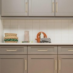 Ravinte Champagne Bronze Square Foot Arch Cabinet Pulls 6-1/4 Inch 30 Pack