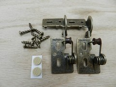 2 #3 Antique Brass 5/16″ Overlay 1/2-3/4″ Thick Door Concealed Snap Close Cab…