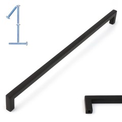 Solid Square Bar Cabinet Handle – Black Furniture Pull, 12.6 Inch/320mm Screw…
