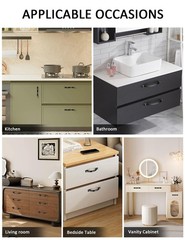 10 Pack 3 Inch 76mm Black Arch Cabinet Pulls Matte Zinc Alloy Handles