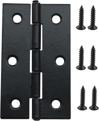 12 Pack 2.5 Inch Door Hinge Cabinet Hinge,Folding Butt Hinges Black Furniture