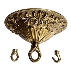 5.43 Inches Diameter Brass Light Canopy Kit with Hooks, A-01 Antique Brass