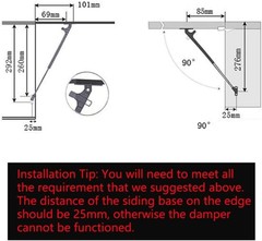 2 Pack Extended 10 inch Gas Prop Force 100N/22LB Gas Struts – Black Gas Sprin…