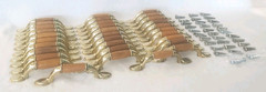 VTG Set of 32 Wood Brass Drawer Pulls Handles Cabinet Dresser 3″ Centers