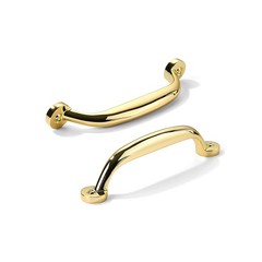 10 Pack 31/2 Inch Hole Center Polished Brass Cabinet Pulls Heavy Duty Solid