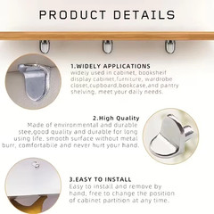 50PCS Shelf Support Pegs, 5mm L Shaped Metal Bracket Pegs Wardrobes Cabinets