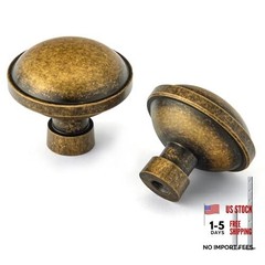 Pack Drawer Knobs 1-1/4 Inch Kitchen Cabinet Knob(1-1/4 In) 10 Antique Brass