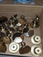 30 Pack 1-3/8 Inch Round Champagne Bronze Cabinet Knobs, Solid Zinc Drawer Pulls