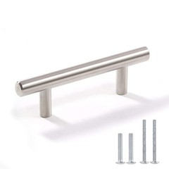30 Pack 6 inch Brushed Nickel T-Bar Cabinet Pulls 3-3/4 inch Hole Center