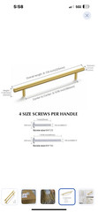 Haliwu 30 Pack Cabinet Handles Brass Gold Cabinet Pulls 6-1/4 Inch Hole Center D