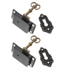 2PCS Jewelry Case Lock Jewelry Jewelry Box Latches Antique Lock and Key