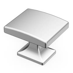 Forge Collection Knob 1-7/16 In. X 1-1/4 In. Polished Chrome Rectangular Cabinet